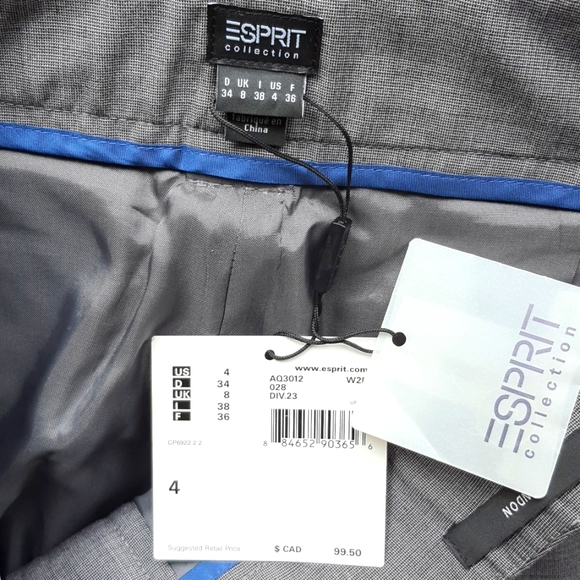 NWT grey Esprit dress / work pants, size 4 - Picture 2 of 8